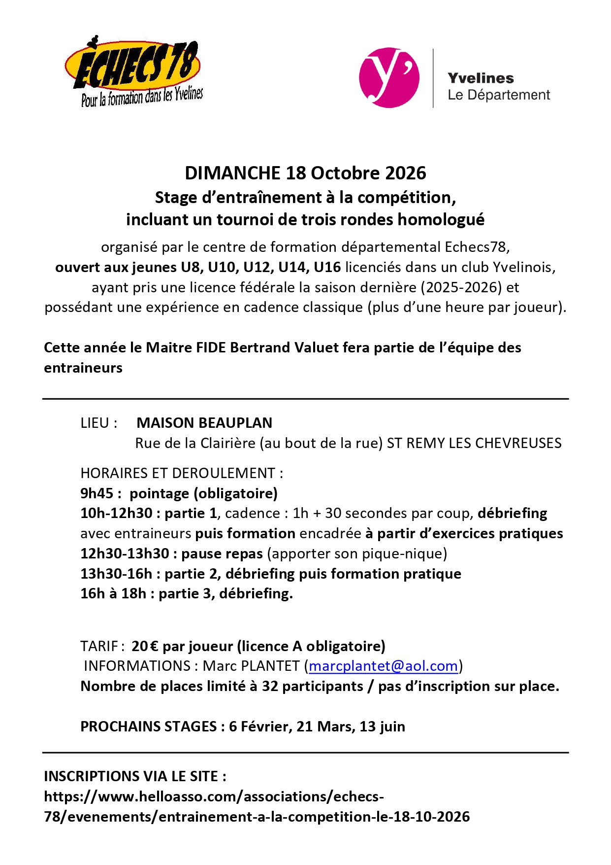 stage octobre 2026